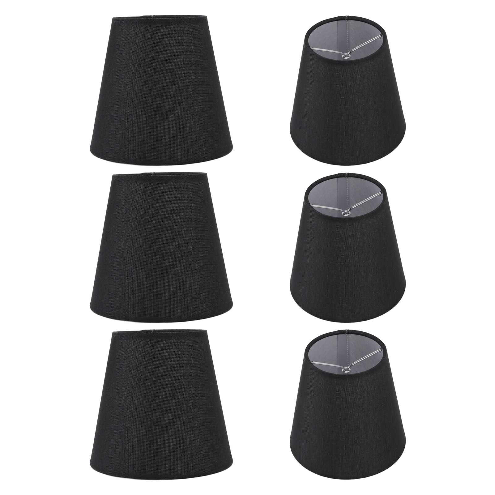 Moderne Schwarze Stofflampenschirme, 6er-set, Für Stehlampen, Tischlampen, Pendelleuchten Und Wandleuchten Mit Kerzenfassung.