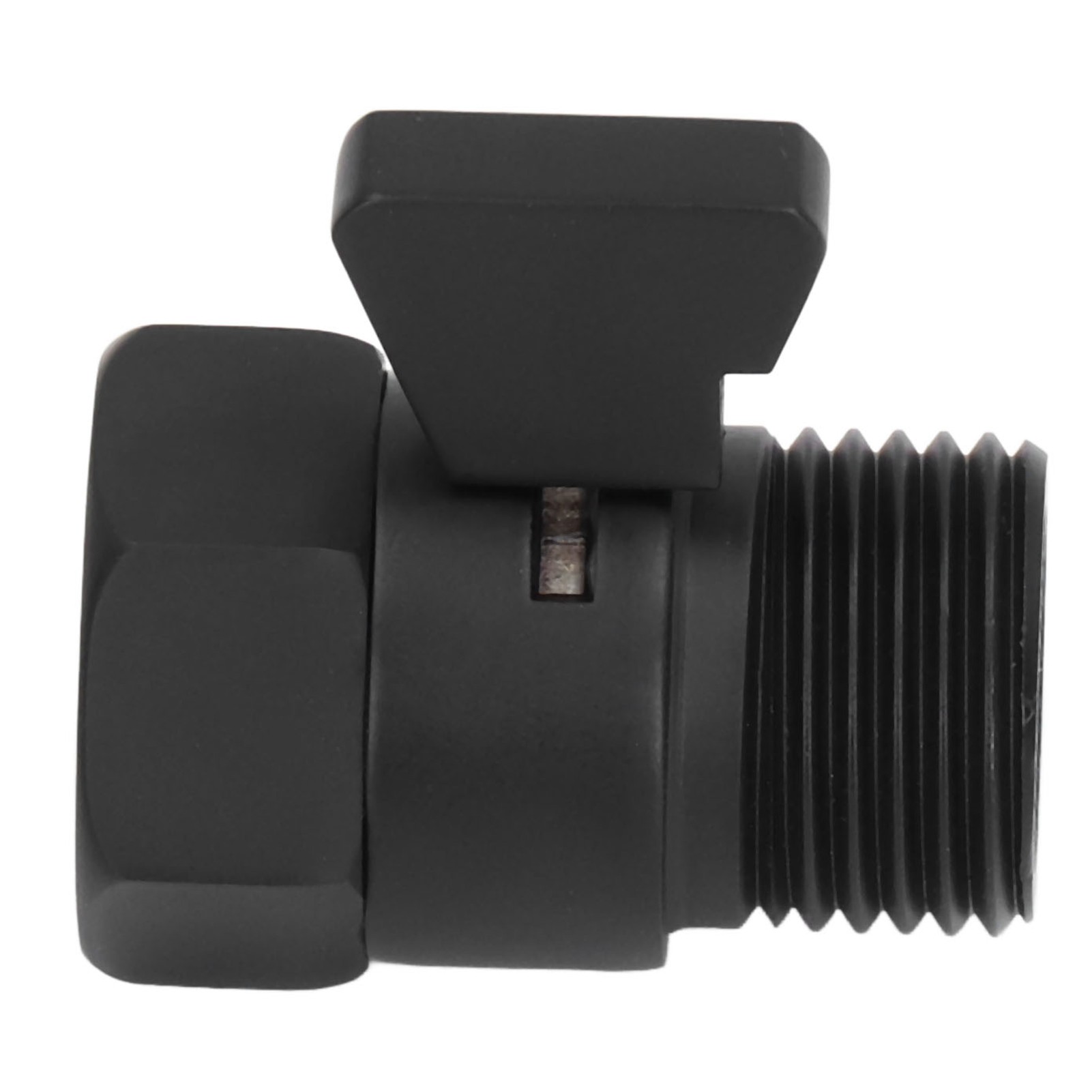 Gerader G1/2-wasserhahn, Massiver Messingkörper, Absperrventil Für Warm-/kaltwasser, Duschhahn Für Pistolen, Schwarz.