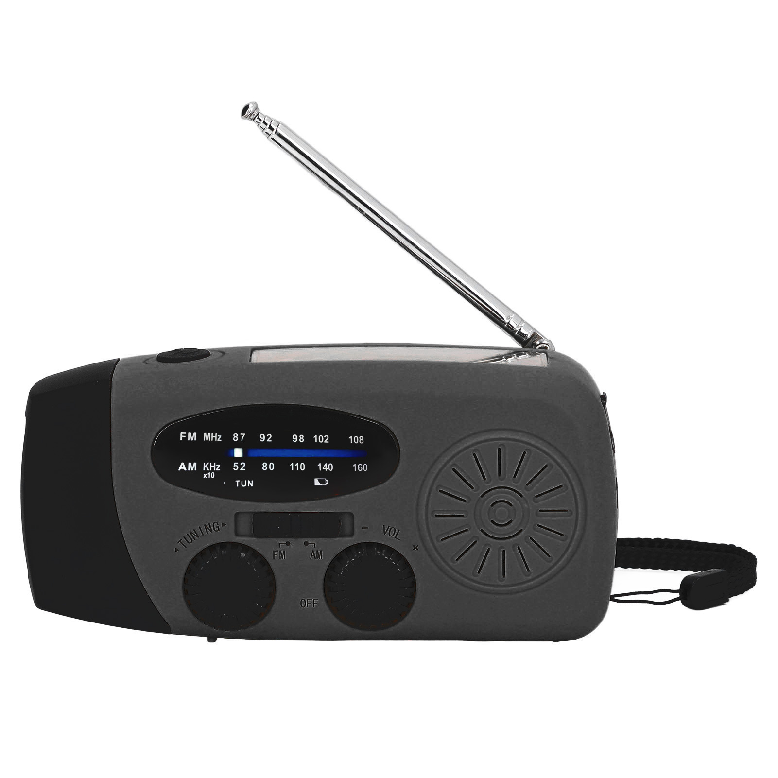 Ce-, Fcc- Und Rohs-zertifiziertes Kurbelradio, Multifunktionale Solar-notleuchte, Backup-radio Mit Integriertem Akku, Schwarz, Europäisches Modell
