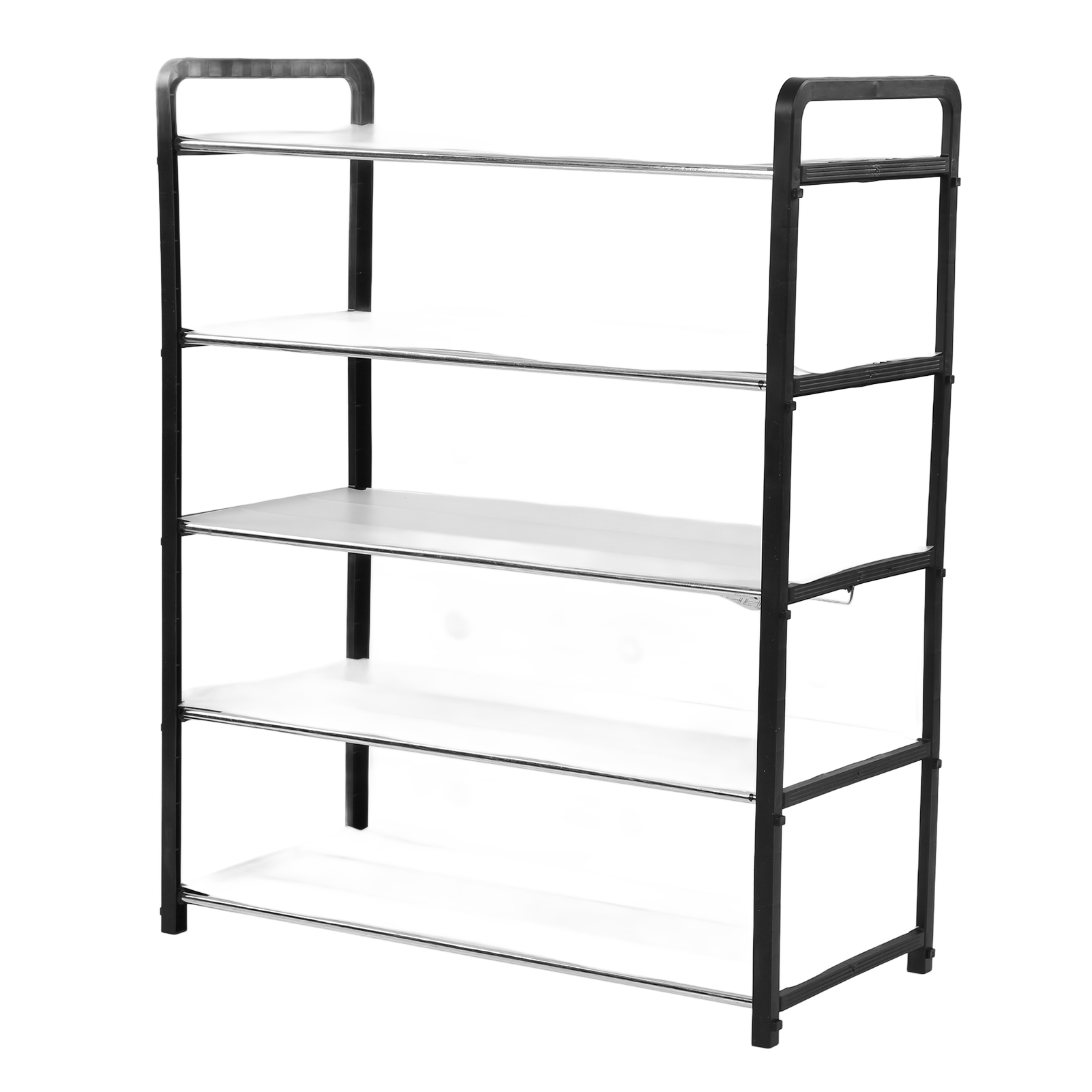 5-stöckiges Schuhregal Aus Stahl, Stabiles Schuhregal, Platzsparende Aufbewahrung Für Zuhause/studentenwohnheim, Schwarz, 62 Cm, Einfache Montage