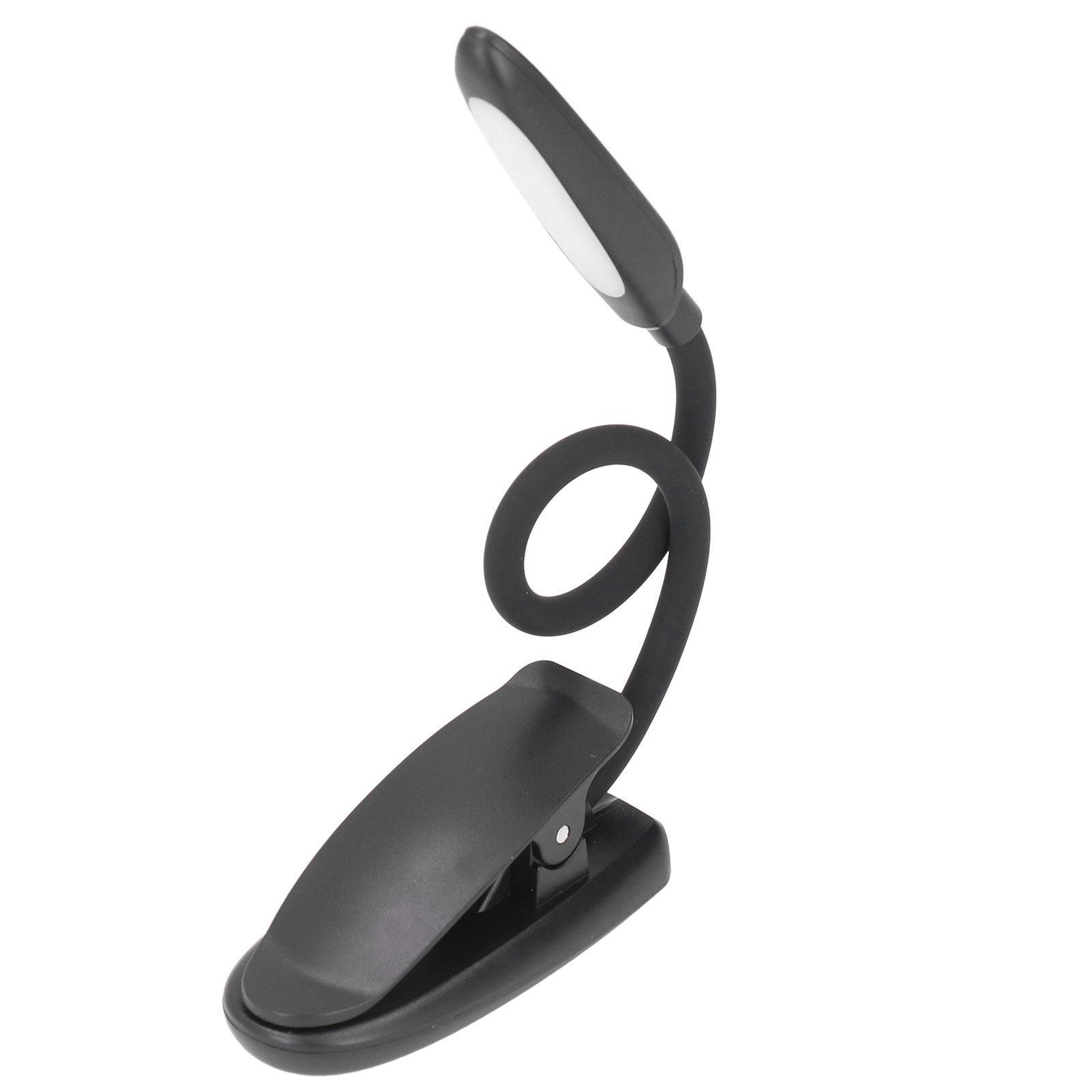 Wiederaufladbare Led-leselampe Über Usb, Tragbare Mini-klemmlampe, Nachtlicht Für Bücher, Schwarze Akzentbeleuchtung Mit Zwei Farbtemperaturen.