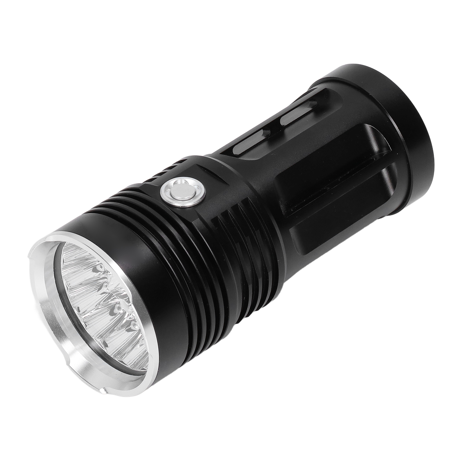 18-flammige Led-taschenlampe, 10000 Lumen, Langer Lichtstrahl, 3 Leuchtmodi, Wasserdicht, Für Wandern, Camping, Abenteuer, Notfälle, Heimgebrauch (batterie Nicht Enthalten, Schwarz K118)