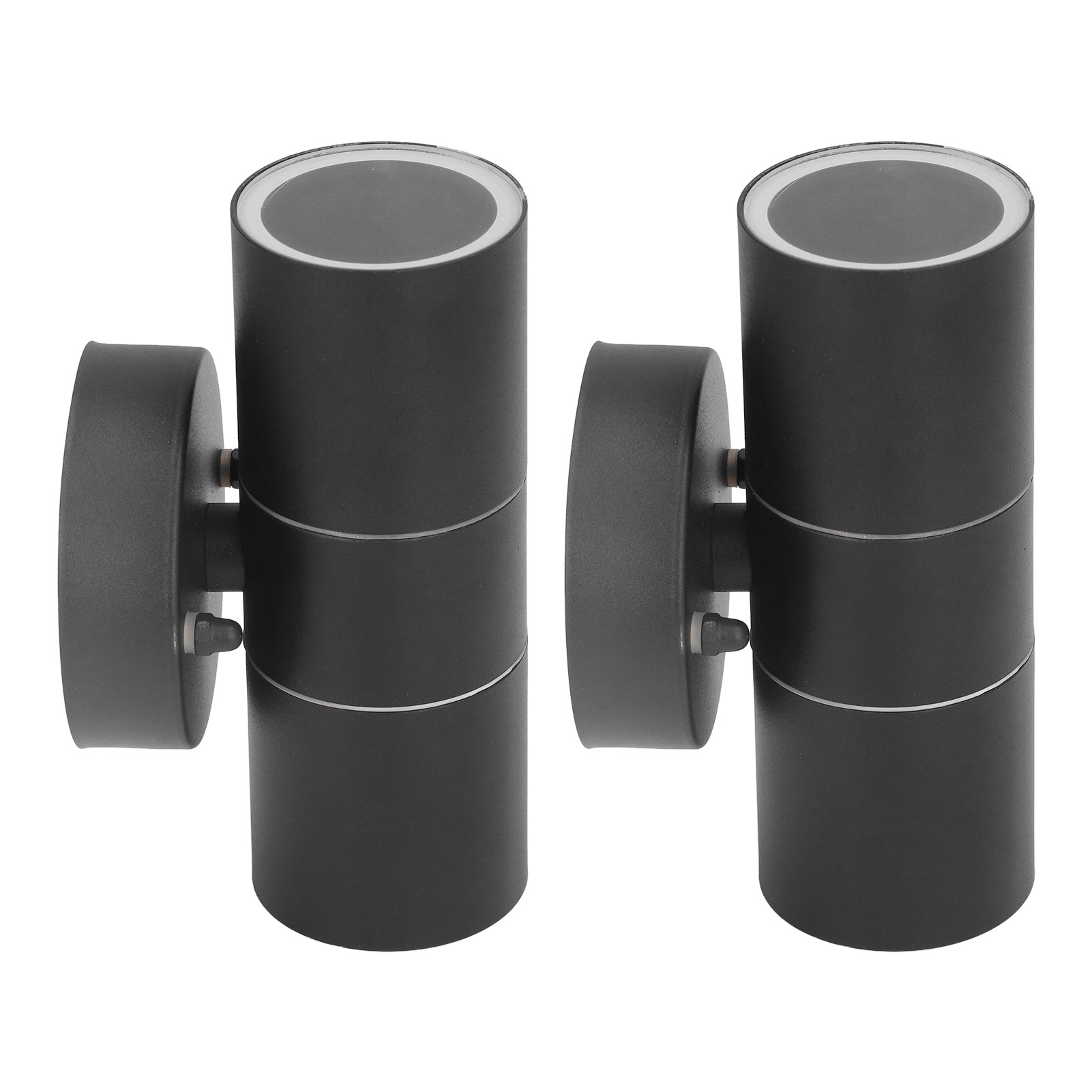 Schwarzes, Wasserdichtes Gu10 2-teiliges Außenwandleuchten-set, Doppelstrahl, Moderner Minimalistischer Edelstahl, Für Hof, Flur, Villendekoration (leuchtmittel Nicht Enthalten, 220-240v, Ce+rohs)