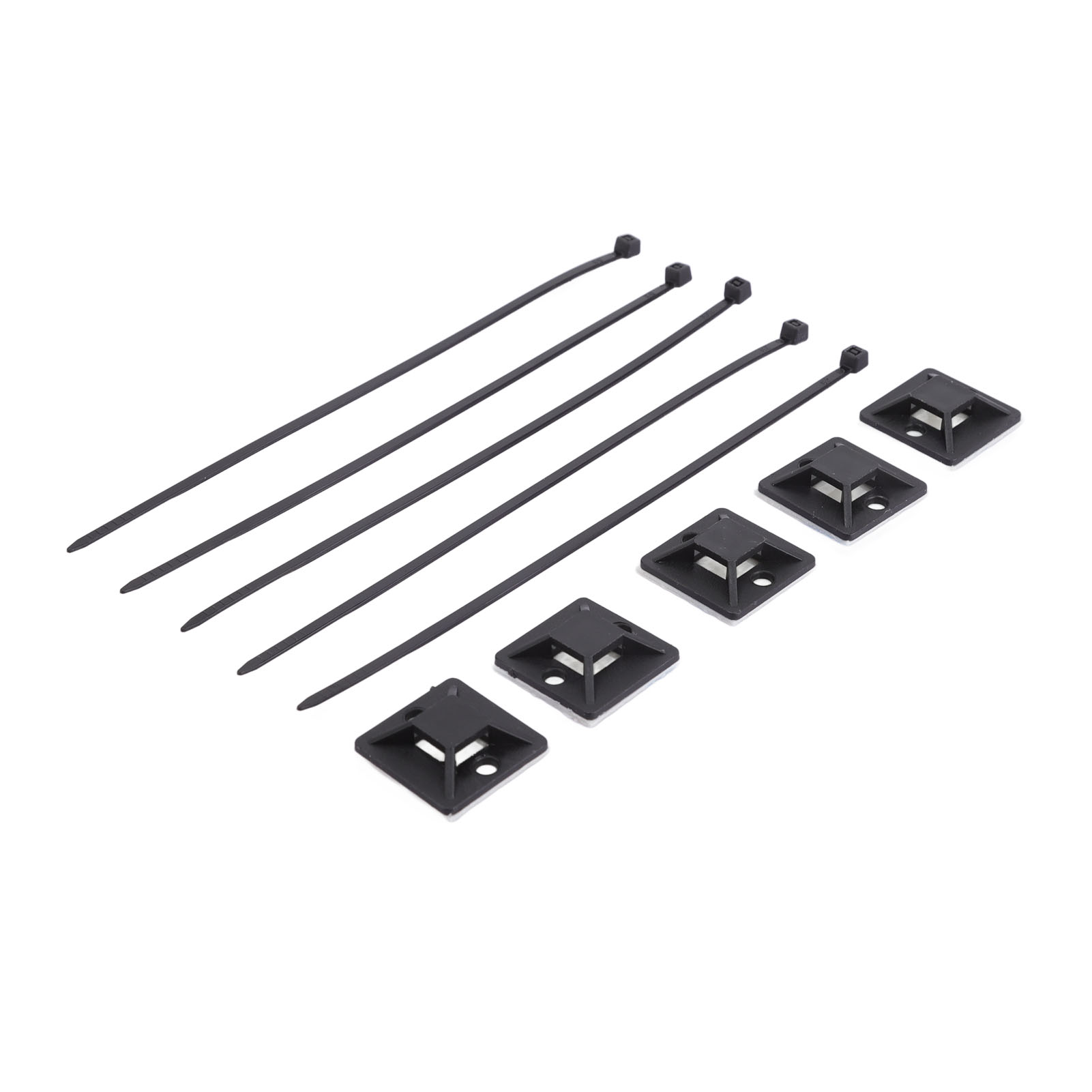Selbstsichernde Kabelbinder Aus Nylon, 25 X 25 Mm Saugnapf-befestigungspads, Schwarz