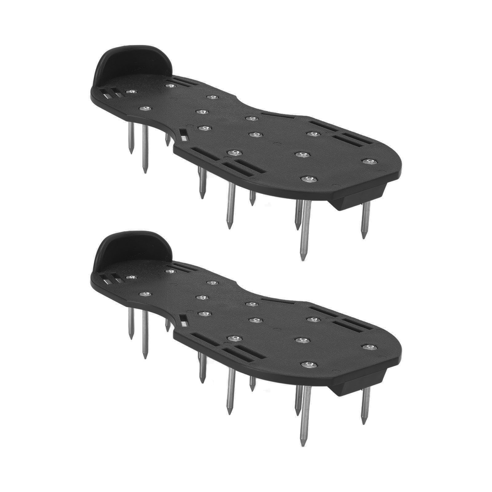 Garten- Und Rasenschuhe Mit Stollen, Schwarze Aufblasbare Gartenschuhe (4 Metallriemen) Zur Bodenbelüftung