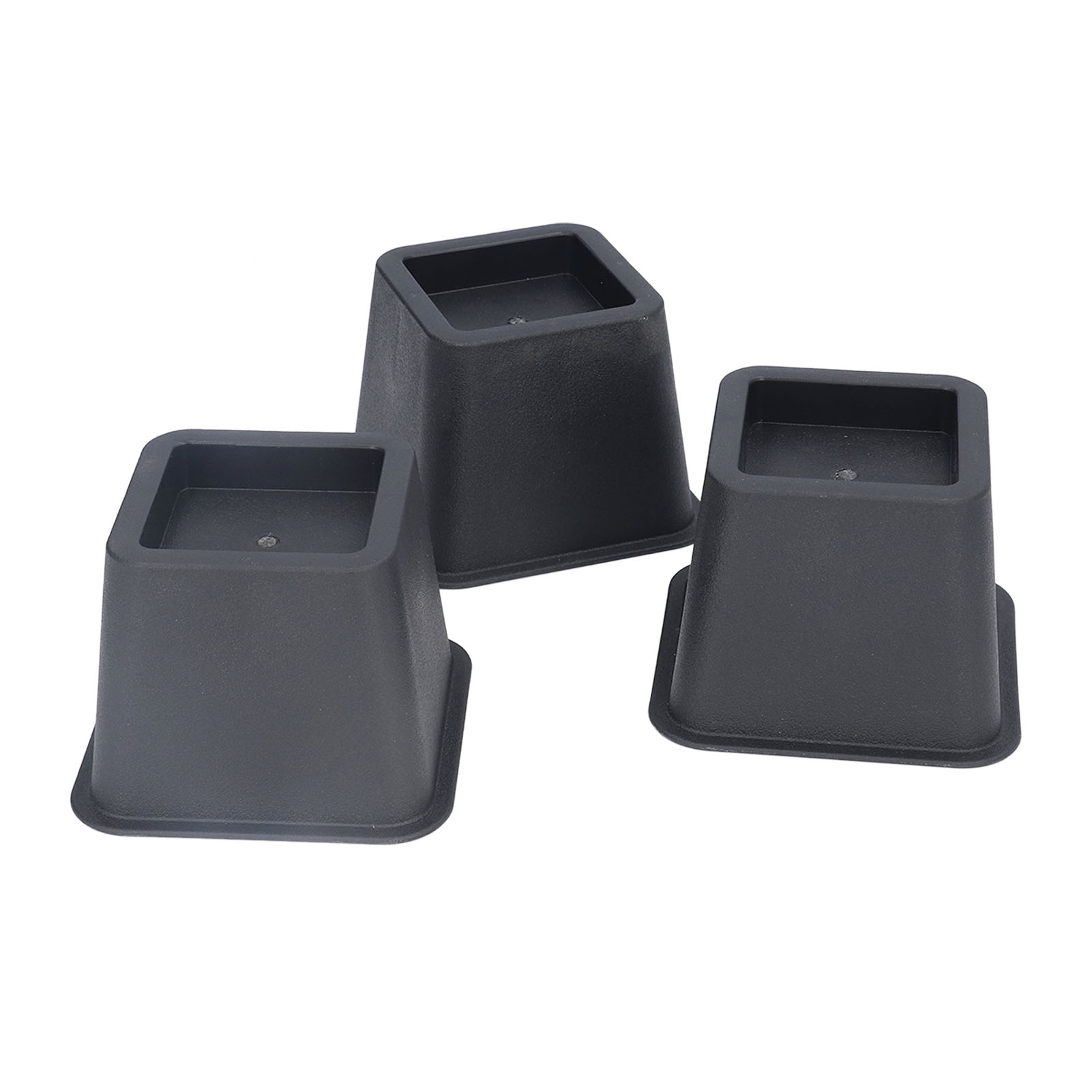 Set Mit 6 Schwarzen Trapezförmigen Bettkeilen, 3 Zoll, Möbelfüße Für Tisch, Sofa, Schrank (schwarz, 3 Zoll, 6er-set)