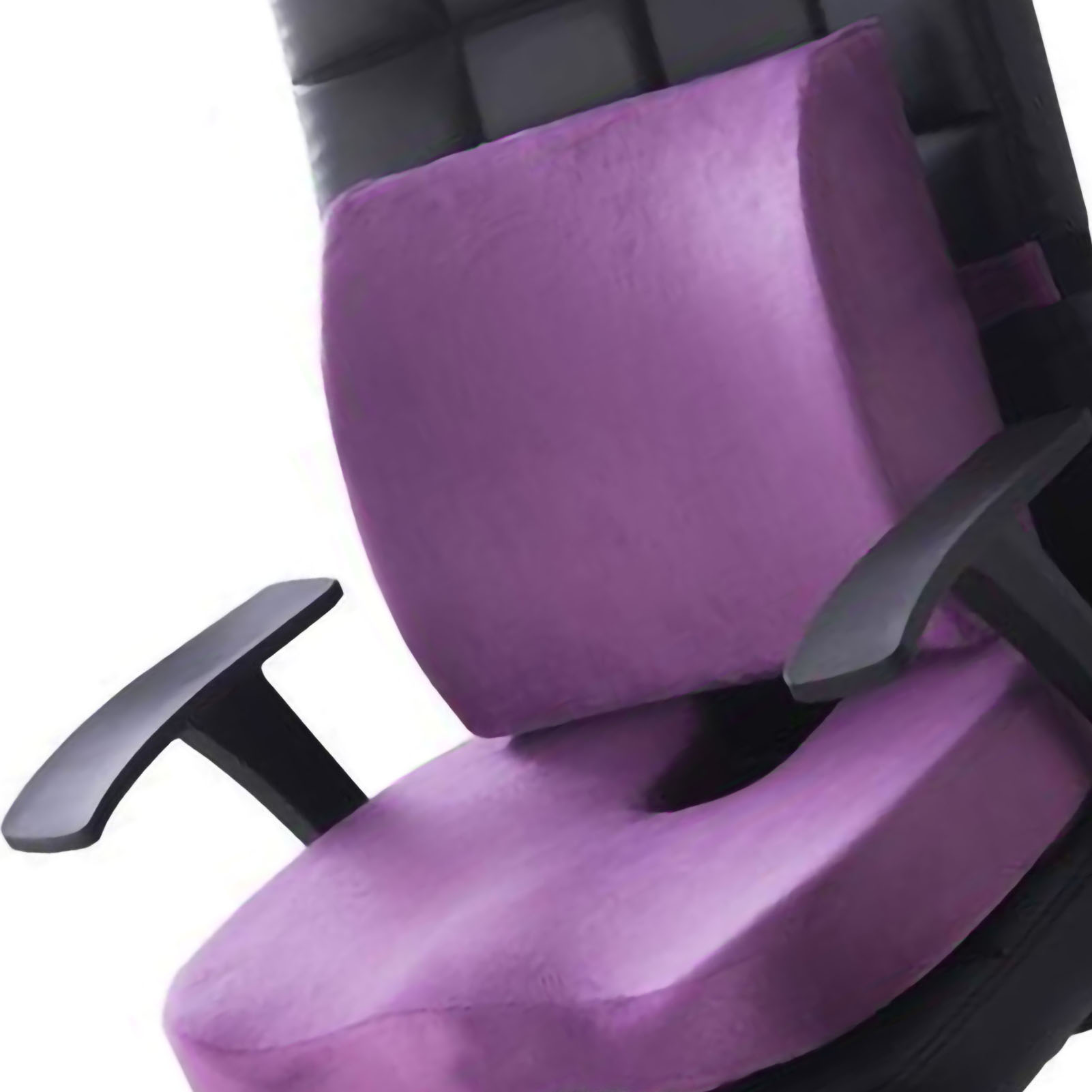 Lendenkissen Aus Memory-schaum + Passendes Gesäßkissen, Lila Samt-set Für Stuhl, Auto, Büro, Sitz + Rückenlehnen-set