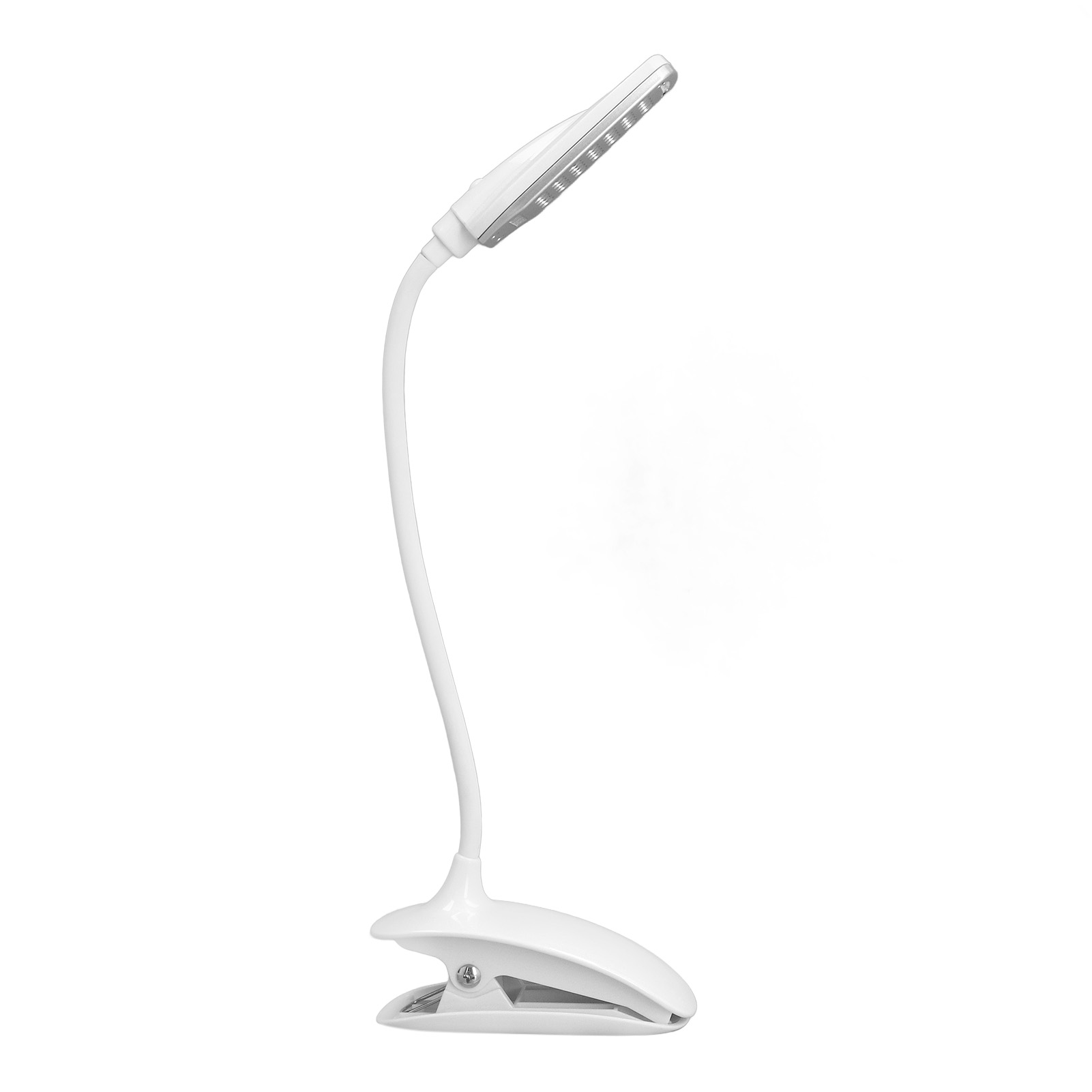 Wiederaufladbare Led-klemmleuchte Mit Usb-anschluss Zum Lesen, Klavierspielen, Für Studentenwohnheime, Weißes Licht, Modell 189, Weiß, Mit Eingebautem Akku