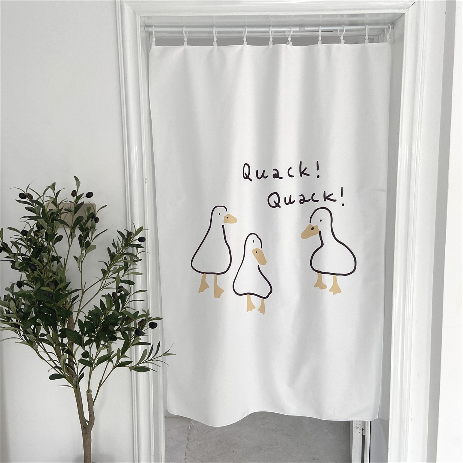 Kleine Weiße Ente – Dekorativer Wand- Und Türvorhang Fürs Schlafzimmer, Niedlicher Koreanischer Stil, Schlichte Und Frische Wanddekoration Fürs Studentenwohnheim