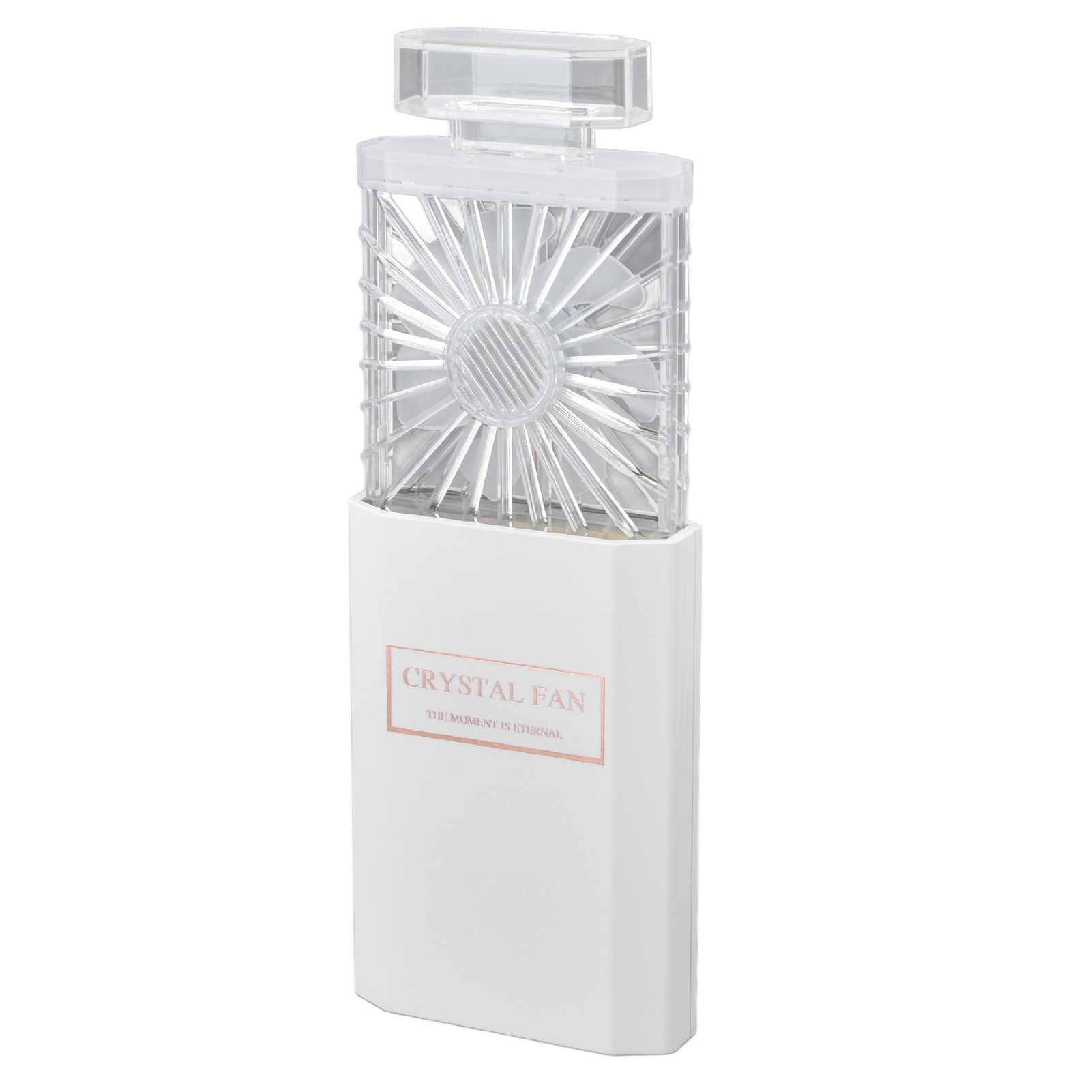 Mini-akku-ventilator Für Damen, Tragbar, 3 Geschwindigkeitsstufen, Tischventilator, Taschenformat, Mit Integriertem Akku, Weiß