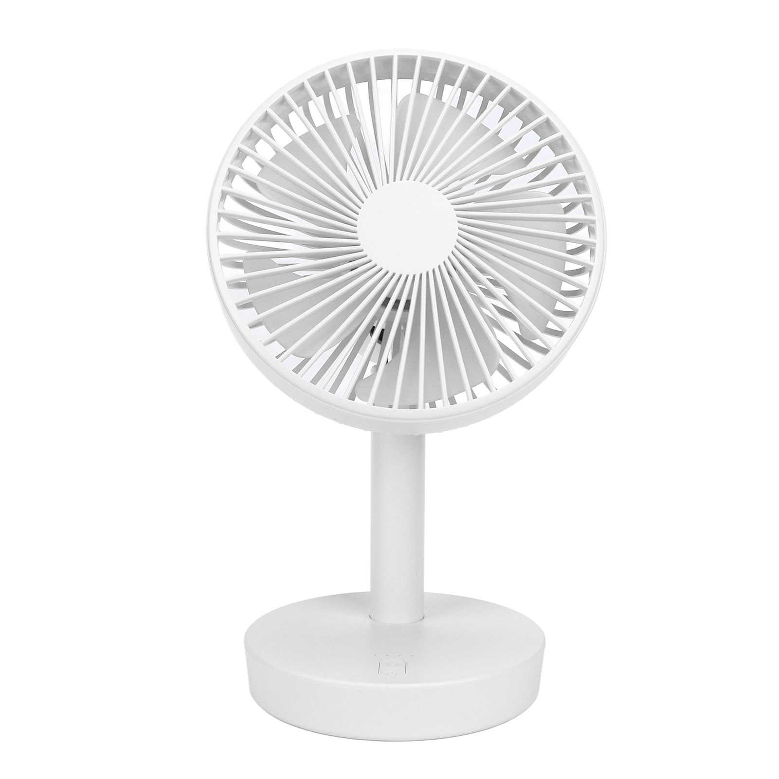 Tischventilator Mit 3 Geschwindigkeitsstufen, 5 Weichen Flügeln, Automatischer Oszillation, Usb-aufladbar Mit Integriertem Akku, Weiß