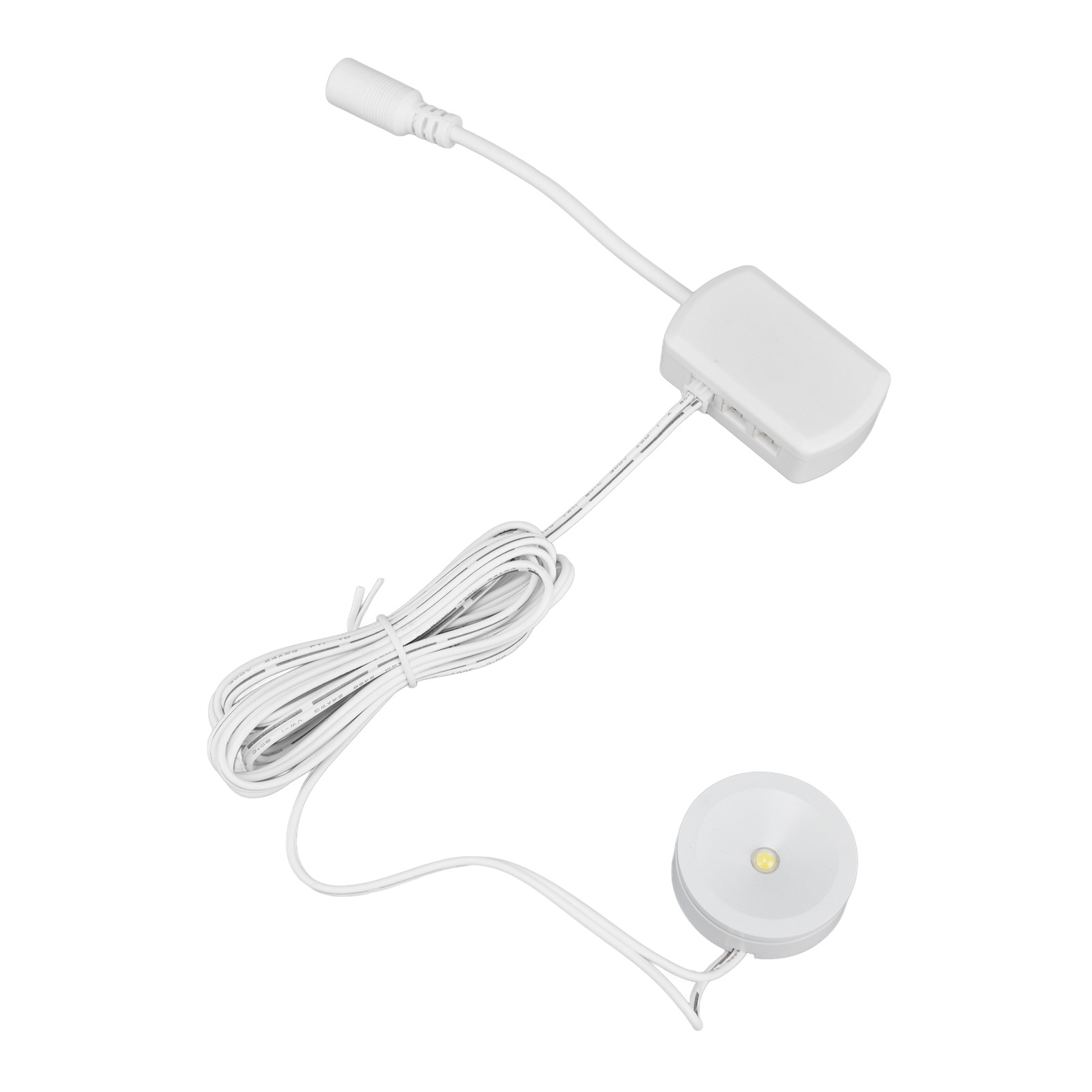 Weißes Led-stehlampen-set, Ultraflache Runde Schrankleuchte, Dimmbarer Usb-spot Für Vitrinen, Weiße Ankleidezimmer-deckenleuchte (4er-set)
