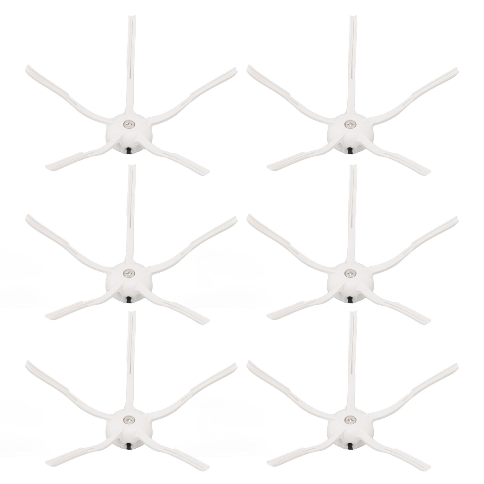 6er-set Silikon-seitenbürsten Für Xiaomi Roborock S7 Maxv, S7, S6, S5, S4, E-serie – 5-zinkige Reinigungsbürsten, Weiß