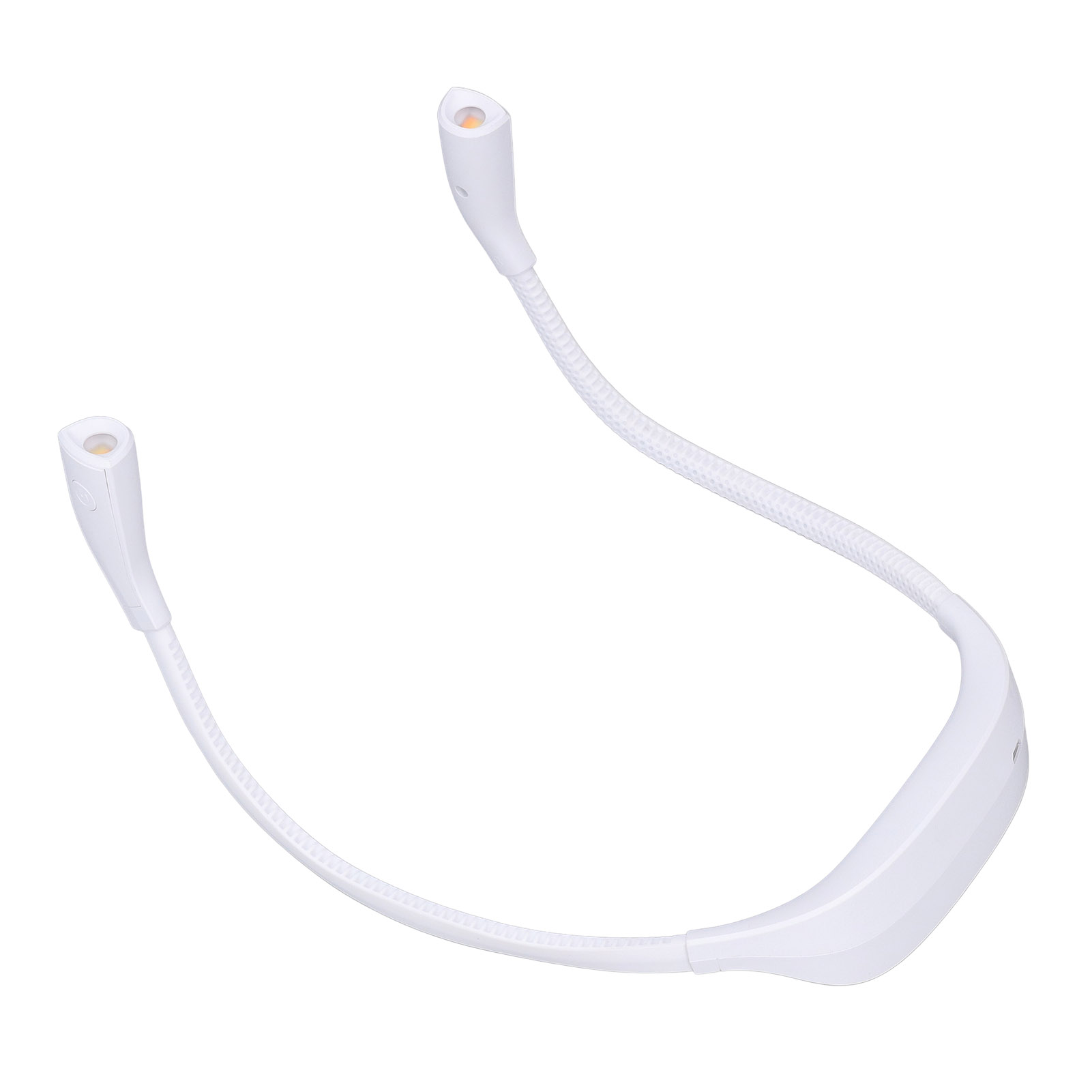 Wiederaufladbare Led-leselampe Über Usb, Tragbare Nackenlampe Zum Lesen, Ideal Für Studenten, Joggen Im Freien Bei Nacht, Weiß, Mit Eingebautem Akku.