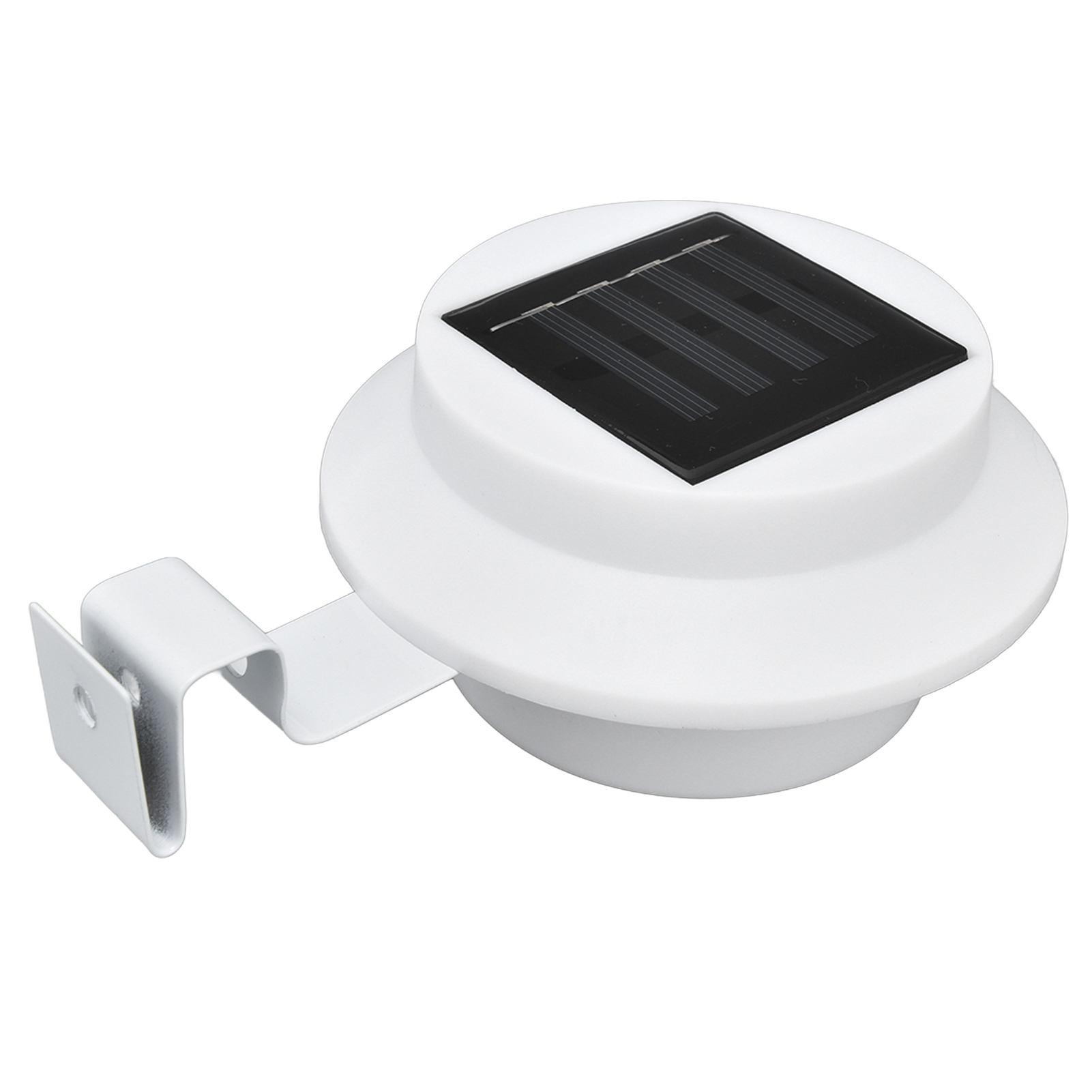 Rundes 3-led-solarzaunleuchten-set, Weiße Dachrinnenleuchte Mit Eingebautem Akku, Wanddekoration Für Villen