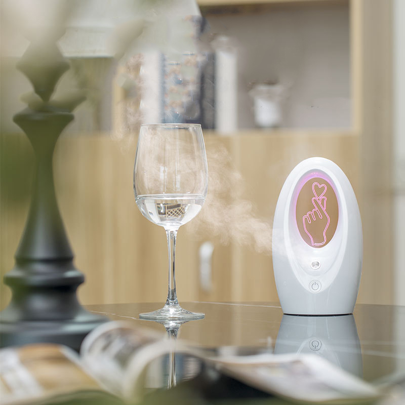Neuer Tragbarer Usb-luftbefeuchter Mit Kaltnebel, Aromadiffusor, Led-nachtlicht, Intelligentem Ladegerät, Perlmuttweiß, Ideal Als Geschenk Für Zuhause.