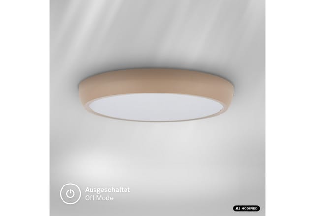 Briloner Led Deckenlampe Ip44 Ø27,5x4 Cm 18w 1900lm 4000k Neutralweiß Spritzwasserschutz Beige - Deckenleuchte Badezimmer Wohnzimmerlampe Küchenlampe