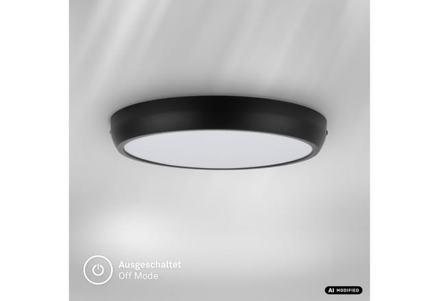 Briloner Led Deckenlampe Ip44 Ø27,5x4 Cm 18w 1900lm 4000k Neutralweiß Spritzwasserschutz Schwarz - Deckenleuchte Badezimmer Wohnzimmerlampe Küchenlampe