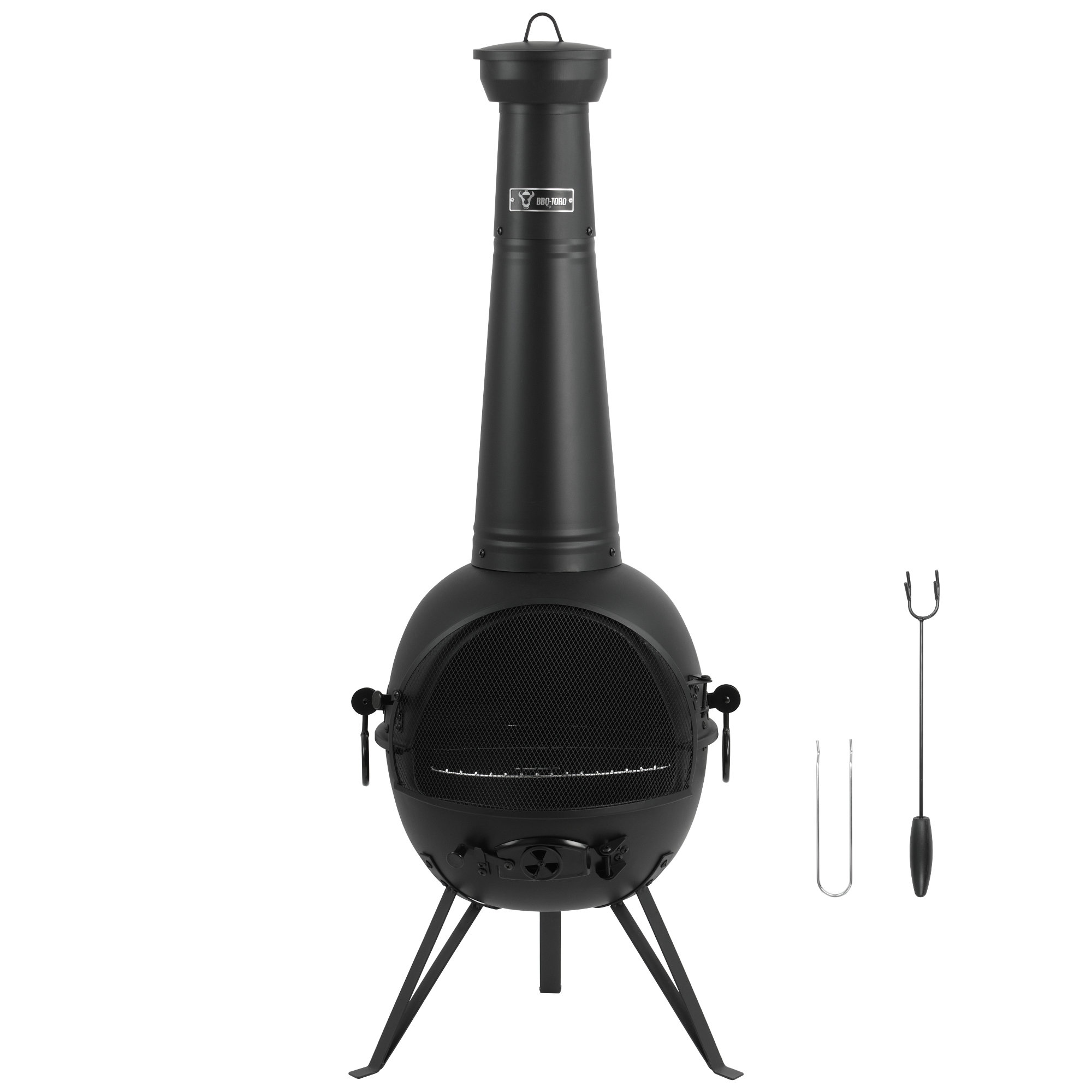 Bbq-toro Terrassenofen Mit Grillrost, Grillrostheber Und Schürhaken, 52,5 X 53,5 X 142 Cm