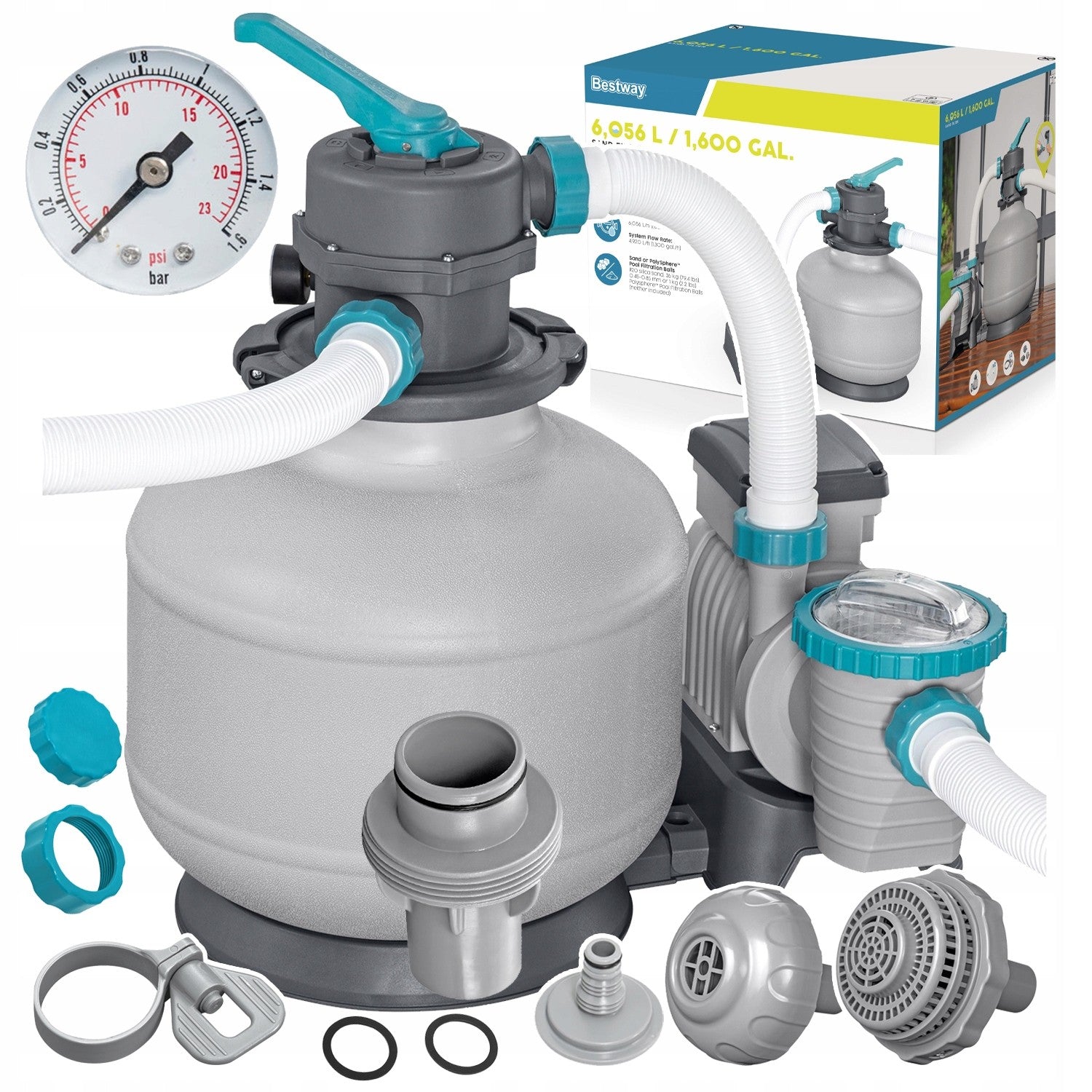 [gebraucht] B-ware Pompa Piaskowa Filtrujca Do Basenu Basenowa 6056l/h Zestaw Bestway 58497