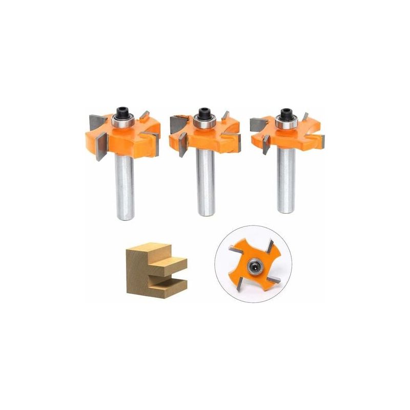 Lablanc – 3-teiliges Nut- Und Feder-fräserset, 4 X 8 Mm T-förmige Kugelköpfe – Holzbearbeitungsfräser, Werkzeuge Für Türen, Tische, Regale, Wände Und Mehr