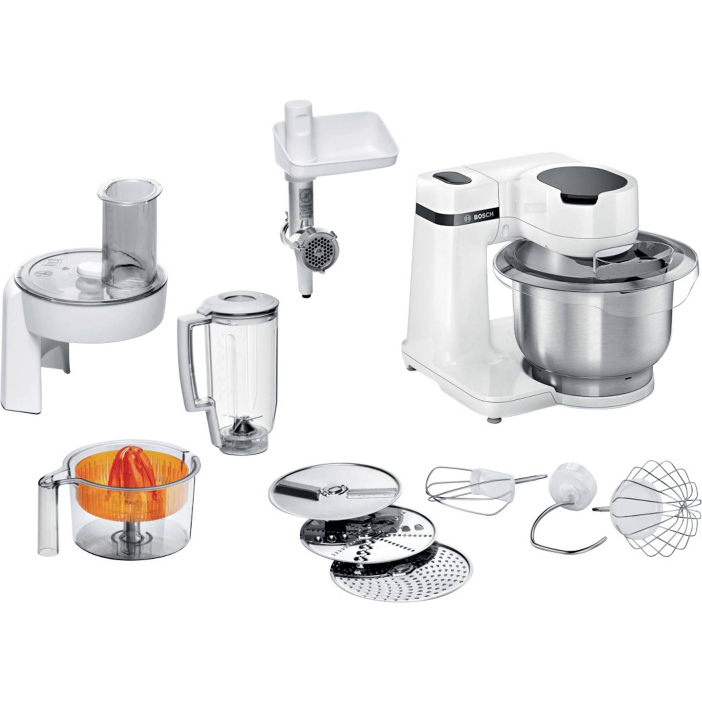 [gebraucht] B-ware Bosch Haushalt Mums2ew40 Küchenmaschine Mixer Küchenhelfer 700 W Weiß Edelstahl