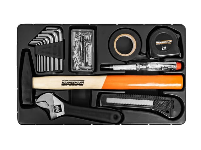 Brüder Mannesmann Werkzeugstahl-koffer M29566 157-tlg. Black Inkl. 3,6 V Akkuschrauber