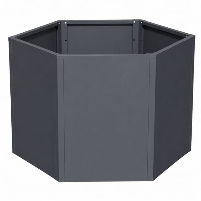 Hochbeet Rosia Sechseckiges Metall-hochbeet In Anthrazit Für Garten & Terrasse 100,4 × 87 × 77 Cm