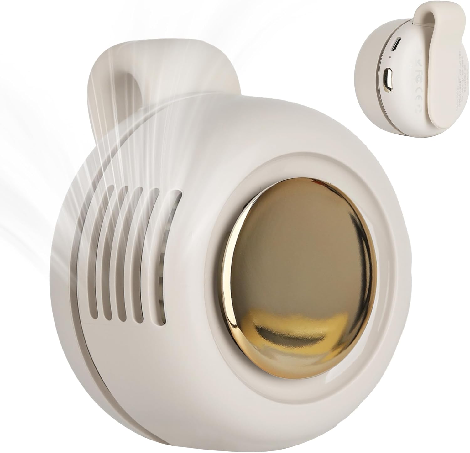 Mini-clip-ventilator Ohne Rotorblätter Mit 360°-drehung – Usb-c-wiederaufladbarer, Tragbarer Nacken- Und Hüftventilator, Leise, Persönliche Kühlung Für Hemden, Taschen, Büro, Reisen Und