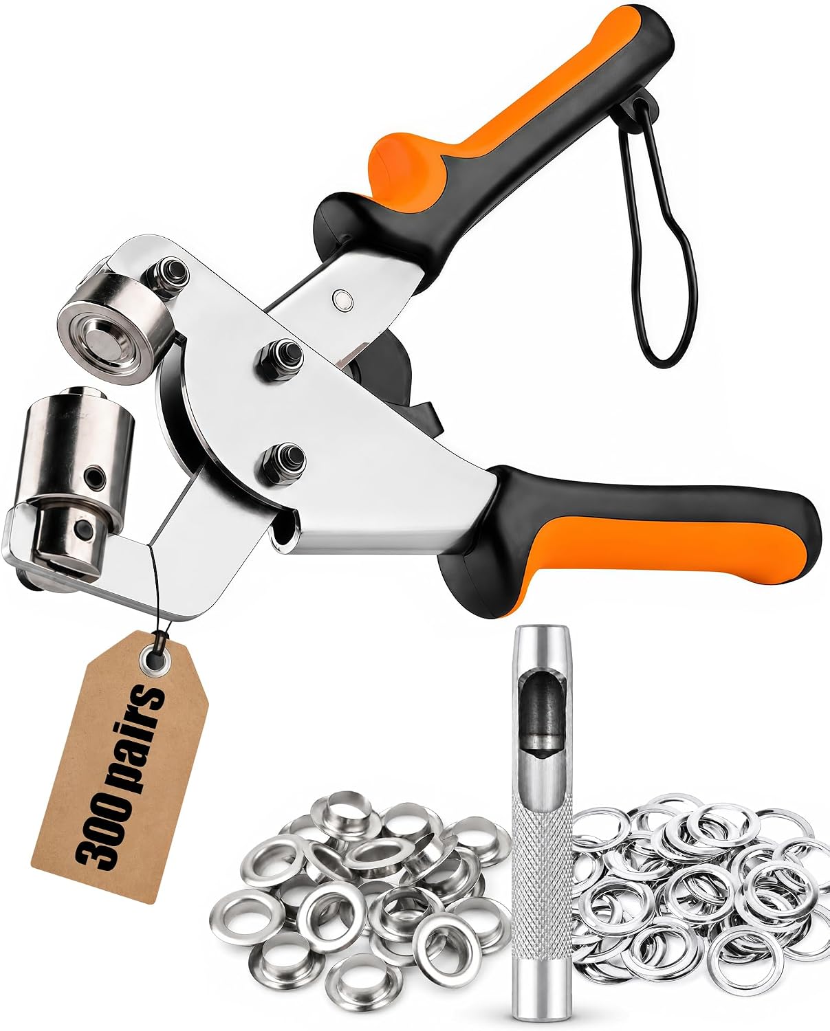 Ösenzange Für Planen Mit 300 Paar 10-mm-ösen Und Ahle Manuelle Magnetische Ösenzange Aus Kohlenstoffstahl Für Leder, Stoff, Planen, Gürtel Und Segeltuch