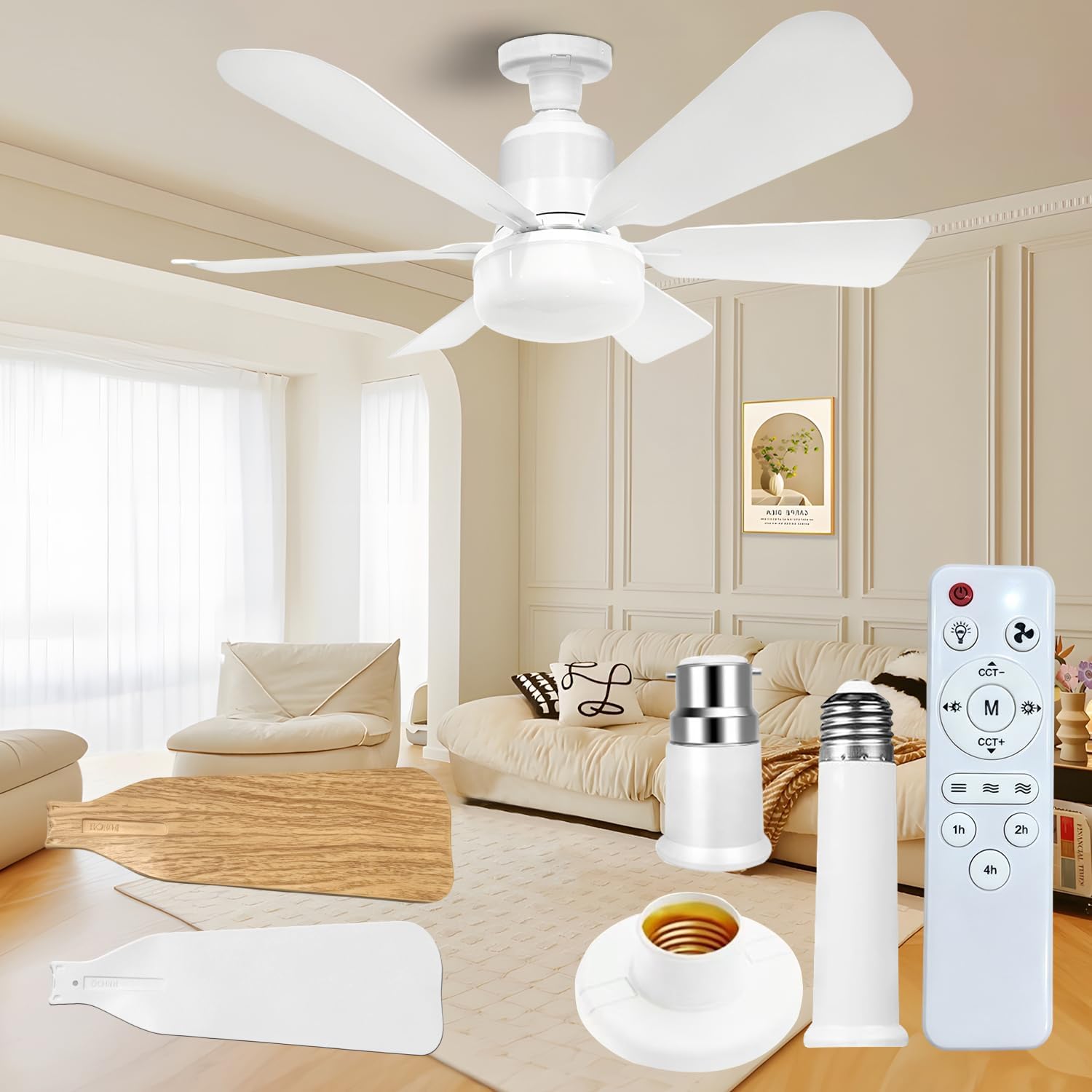 Deckenventilator Mit Beleuchtung Und Fernbedienung. Neuer 40-w-led-deckenventilator (modelljahr 2026) Mit 3 Geschwindigkeitsstufen, Modern, Hell, Dimmbar, Mit 3-farbiger Beleuchtung Für Schlaf- Und Wo