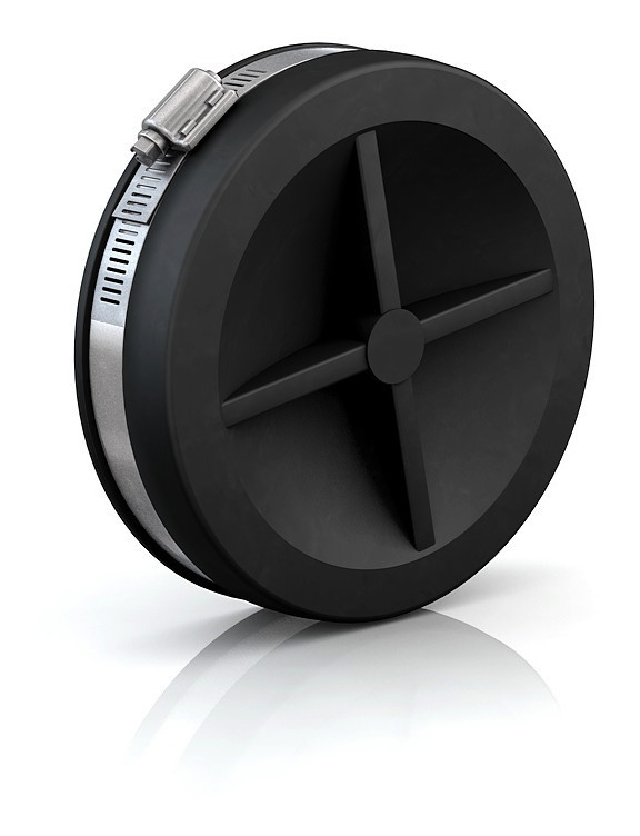 Cr Endkappe Cec 145 (130-145mm), 0,6 Bar, L: 54mm, Pvc / V2a