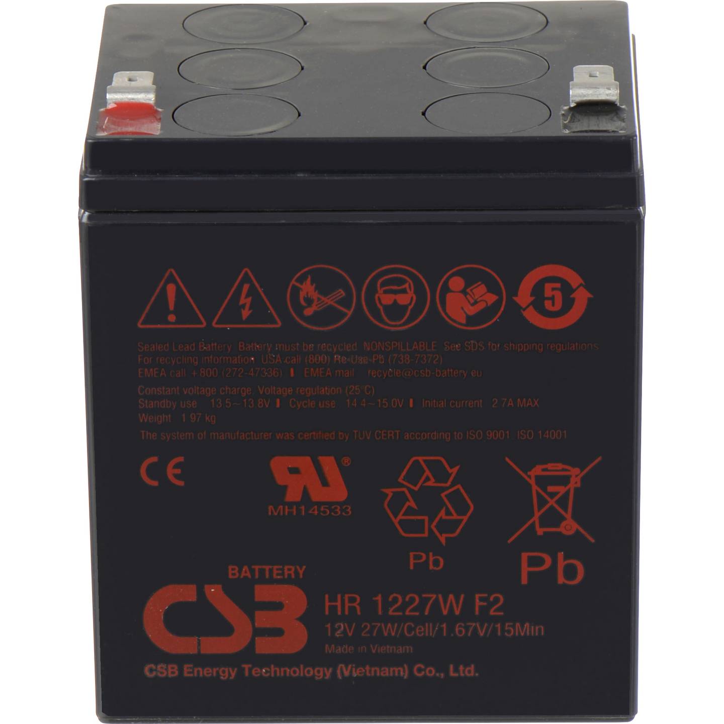[gebraucht] B-ware Csb Bleiakku Hr1227wf2 Hochstromfest Akku Batterie 12v 7ah Für Verschiedene
