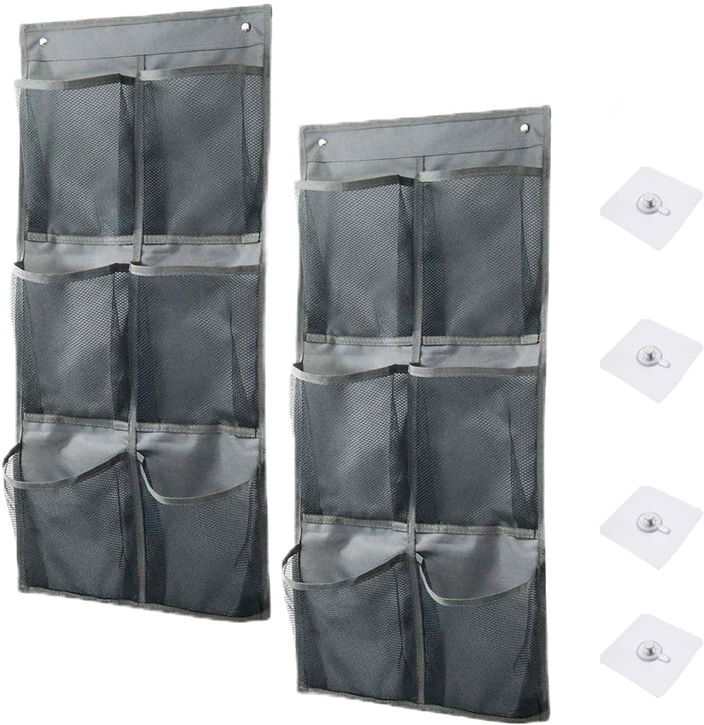 2-teiliges Wandregal Mit Aufbewahrungsmöglichkeit, 6 Fächern, Zum Aufhängen Von Schuhen Und Aufbewahrungstaschen, Geeignet Für Schlafzimmer, Wohnzimmer Und Badezimmer (grau)