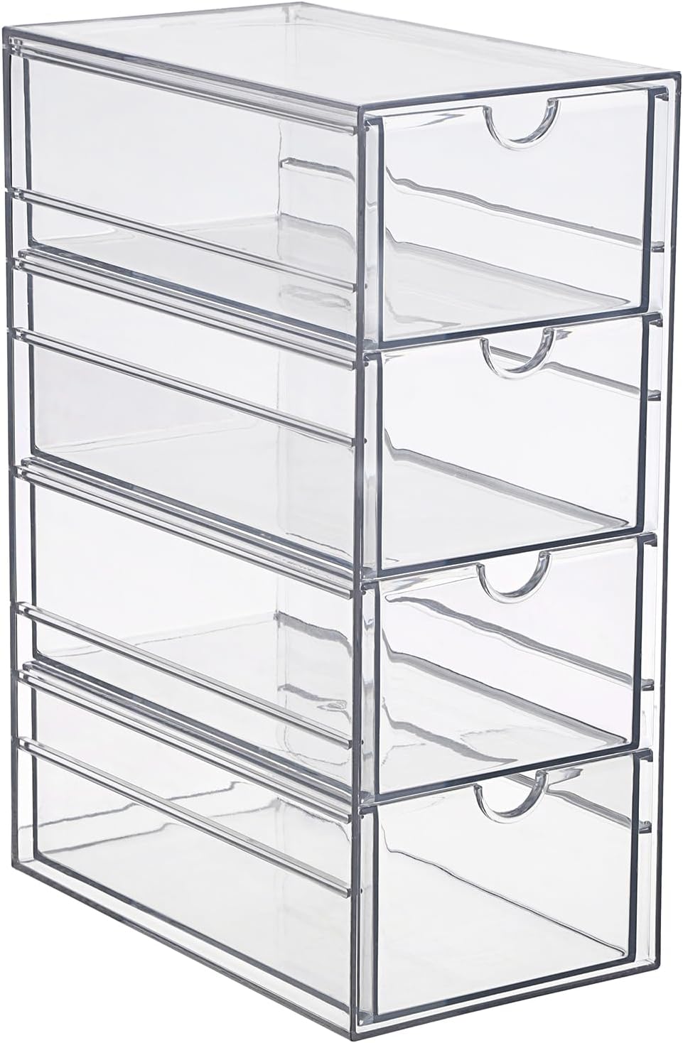 Acryl-schubladenbox Mit 4 Schubladen Transparent, Für Haaraccessoires, Badezimmer, Kleiderschrank, Büro, 10 × 17 × 25 Cm