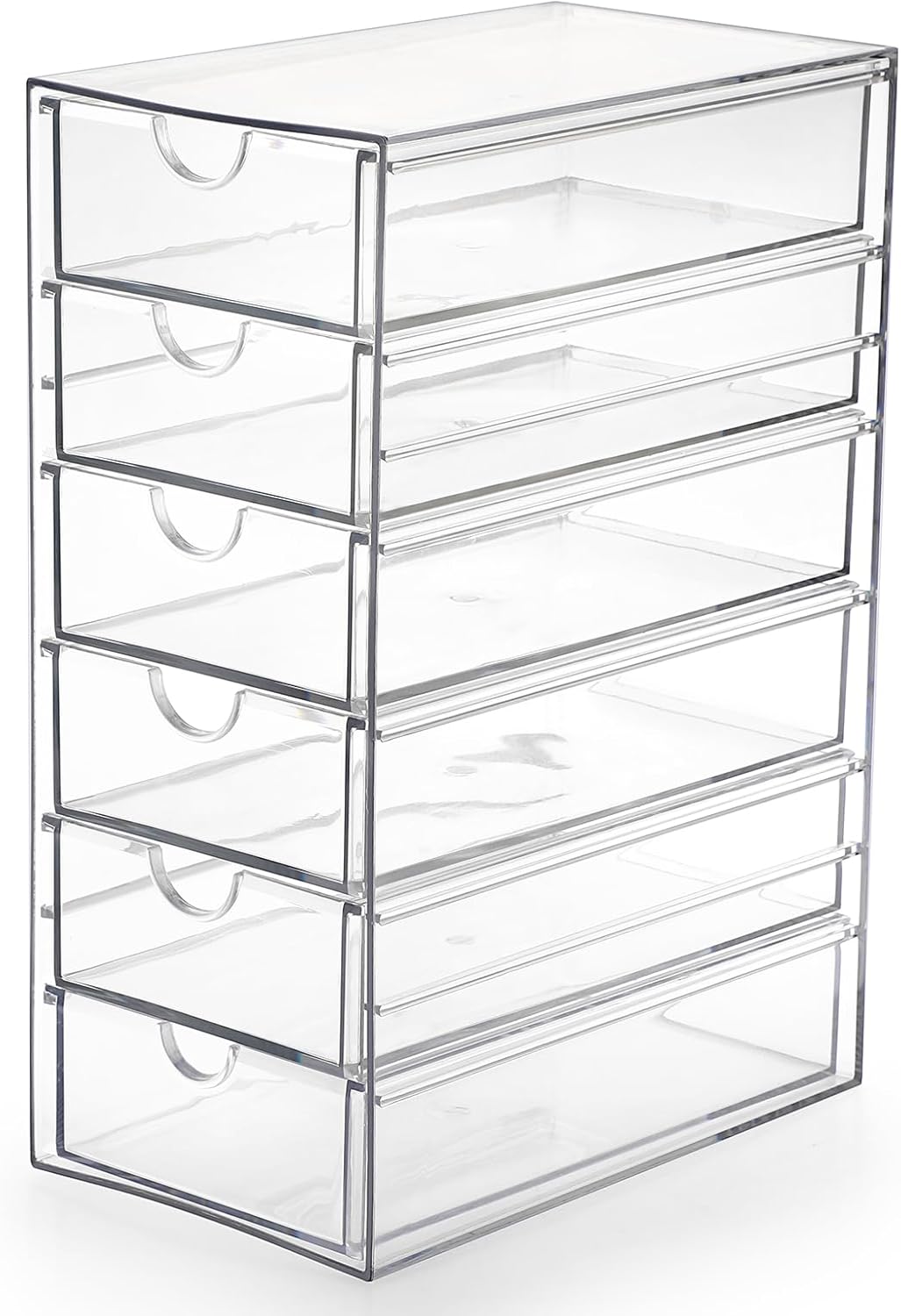 Aufbewahrungsbox Mit Schubladen Aus Acryl – 6 Schubladen Transparent, Für Haaraccessoires, Badezimmer, Kleiderschrank, Büro, 10 × 17 × 25 Cm