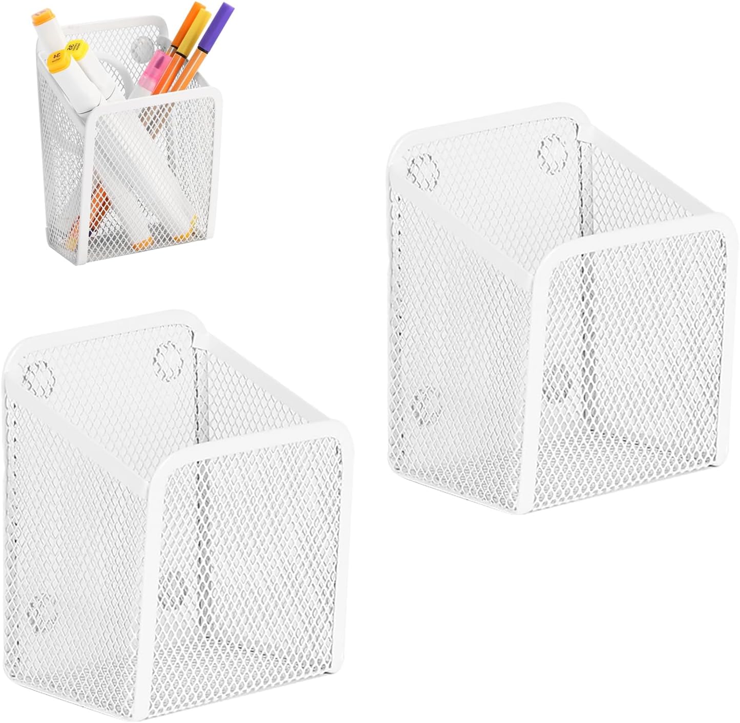 2-teiliger Magnetischer Stifteaufbewahrungskorb, Magnetische Aufbewahrungsbox Aus Metallgewebe, Magnetischer Organizer-korb, Geeignet Zur Aufbewahrung Aller Arten Von Kleinen Gegenständen