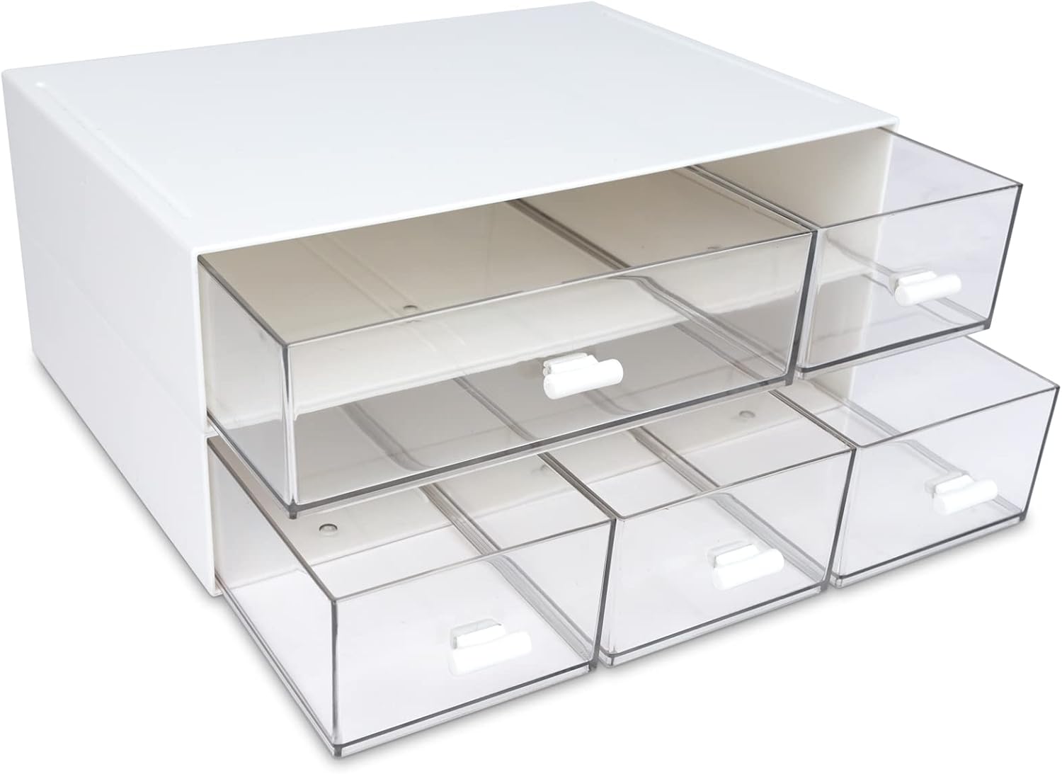 Schreibtisch-organizer Mit 5 Schubladen, Stapelbare Aufbewahrungsbox Mit 2 Ebenen, Organizer Für Bürobedarf, Aufbewahrung Für Zuhause