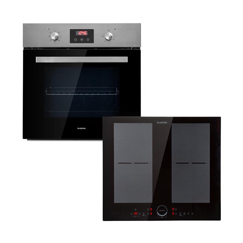 Klarstein - Kalahari Delicatessa Einbau-ofen-set Induktion 7000w 68ltr Schwarz Edelstahl