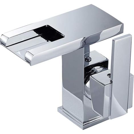 Badezimmerarmatur Mit Led-wasserfall, Silber