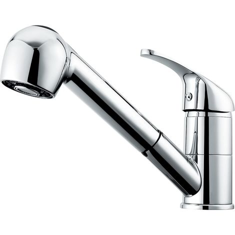 Küchenarmatur, Ausziehbare Küchenarmatur, Einhebel-spültischarmatur Mit 360° Schwenkbarem Doppelbrausekopf, Erhältlich Für Warm- Und Kaltwasser, Chrom