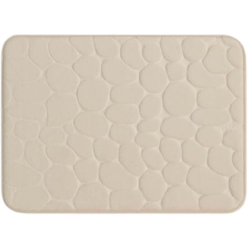 Badematte Aus Memory-schaum, Extra Weich Und Super Saugfähig, Kopfsteinpflastermuster, Maschinenwaschbar (40 X 60 Cm, Khaki)