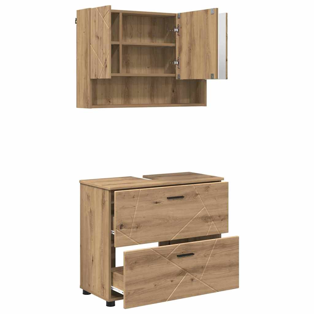 Maison Exclusive - Badezimmermöbel-set 2 Stk. Artisan-eiche 76,5