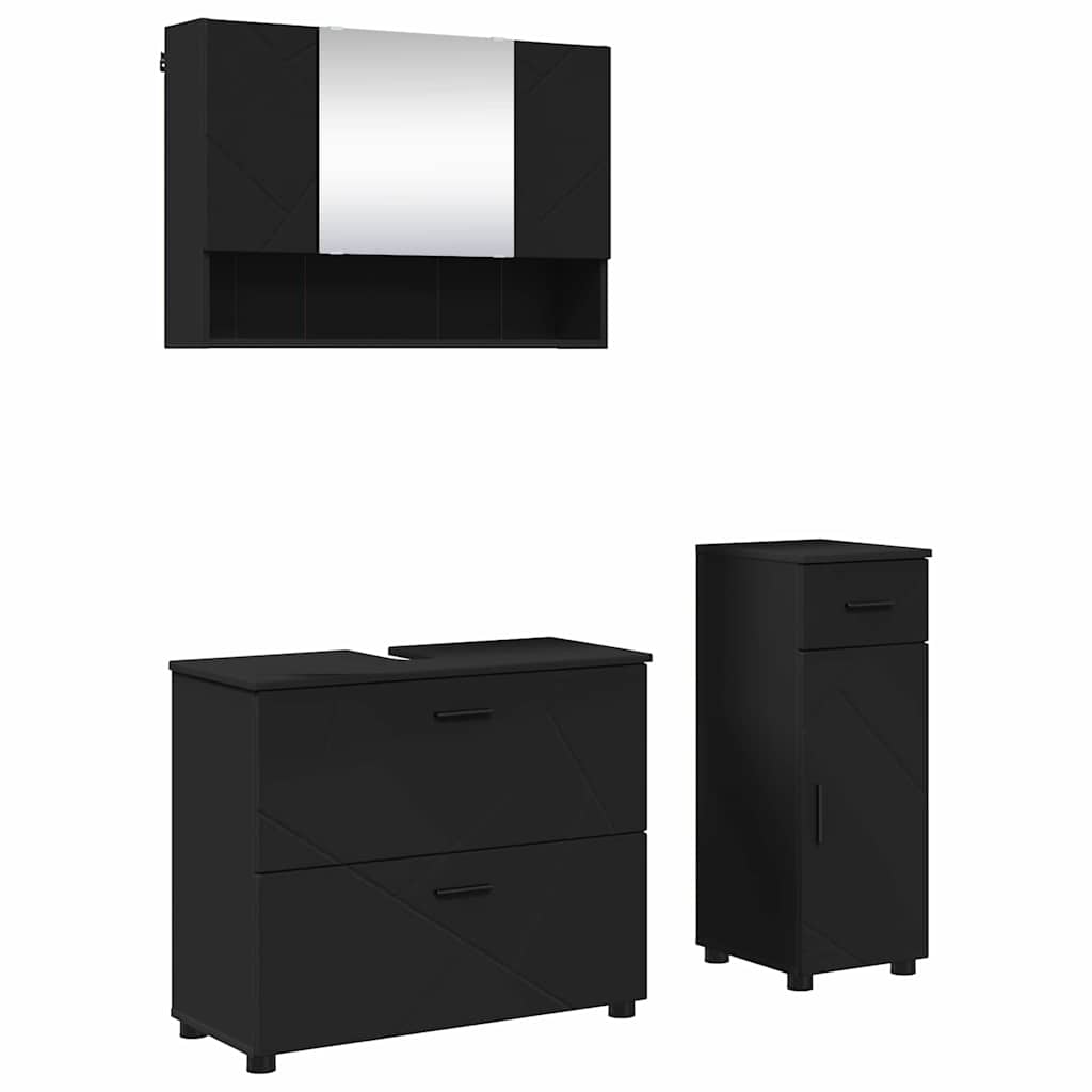 Maison Exclusive - Badezimmermöbel-set 3 Stk. Schwarz 76,5 X 35 X