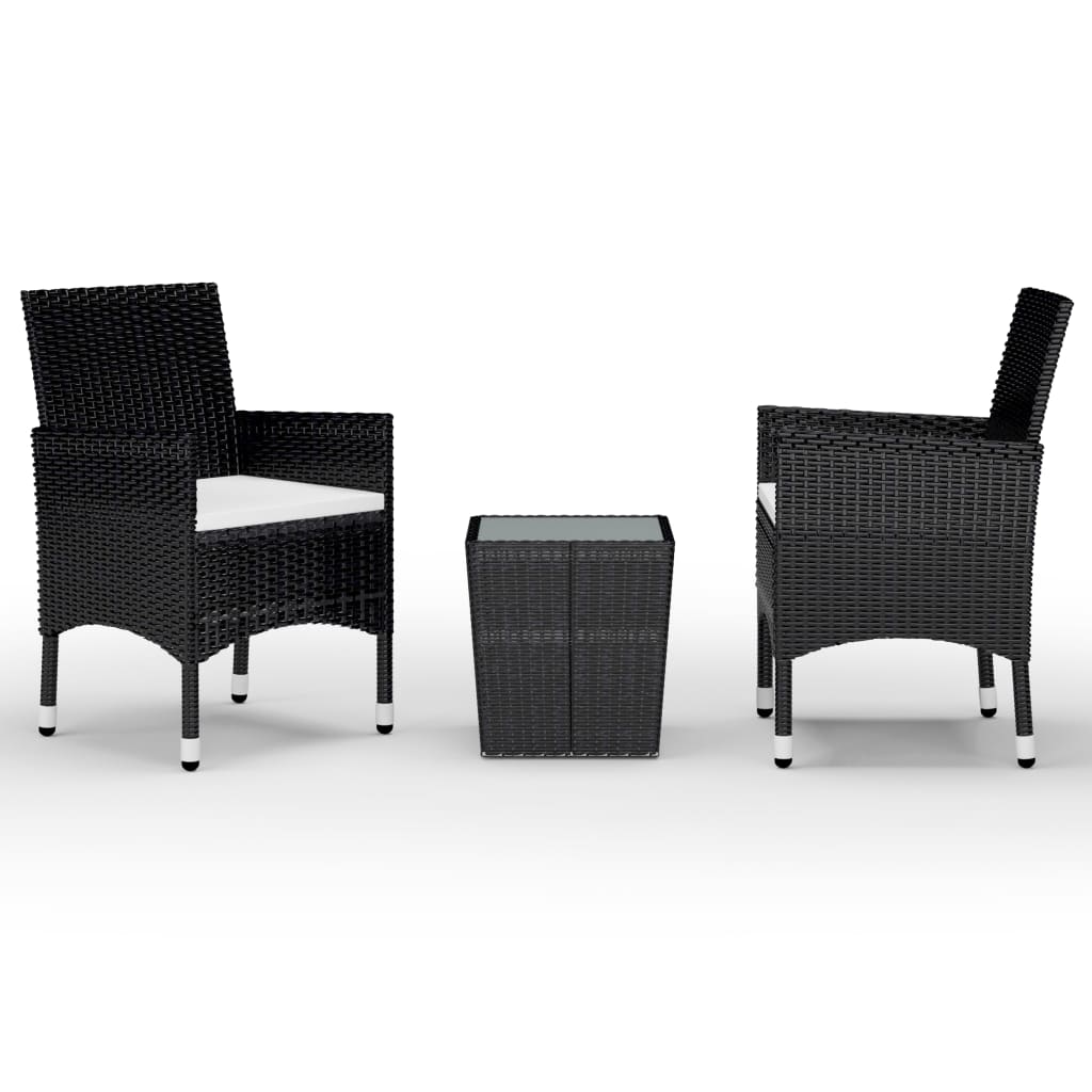 Maison Exclusive - 3-tlg. Bistro-set Poly Rattan Und Hartglas Sch