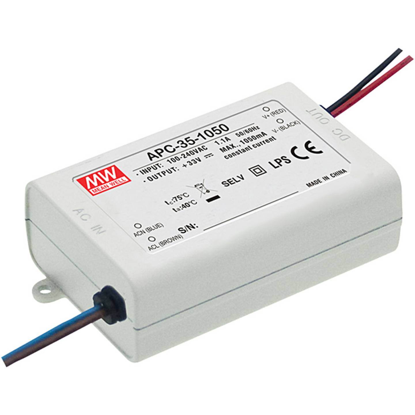 [gebraucht] B-ware Mean Well Led-treiber Konstantstrom Apc-35-500 35w 0.5a 25-70v Nicht Dimmbar