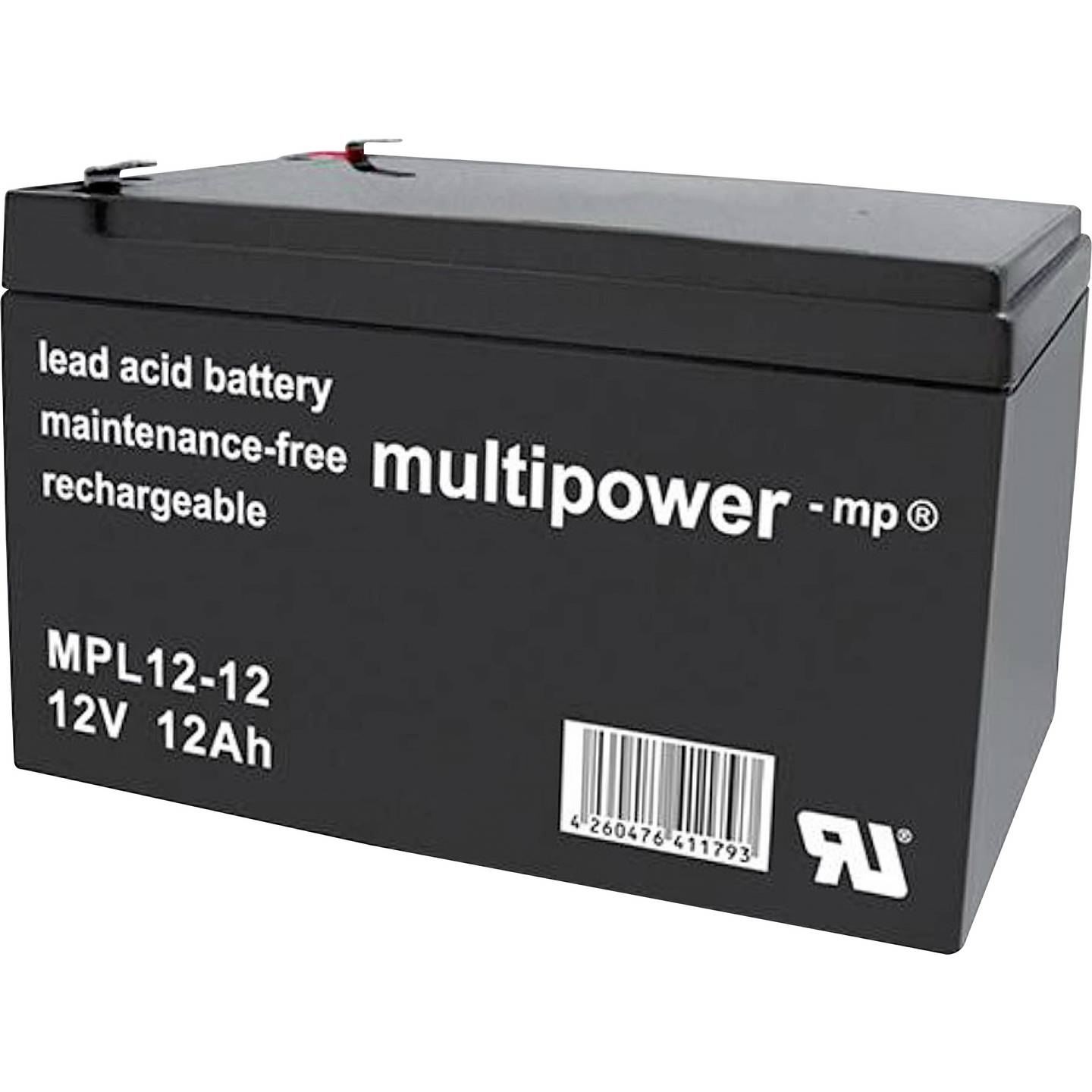[gebraucht] B-ware Multipower Bleiakku Mpl12-12 12v 12ah Wartungsfrei Agm Flachstecker 6.35mm