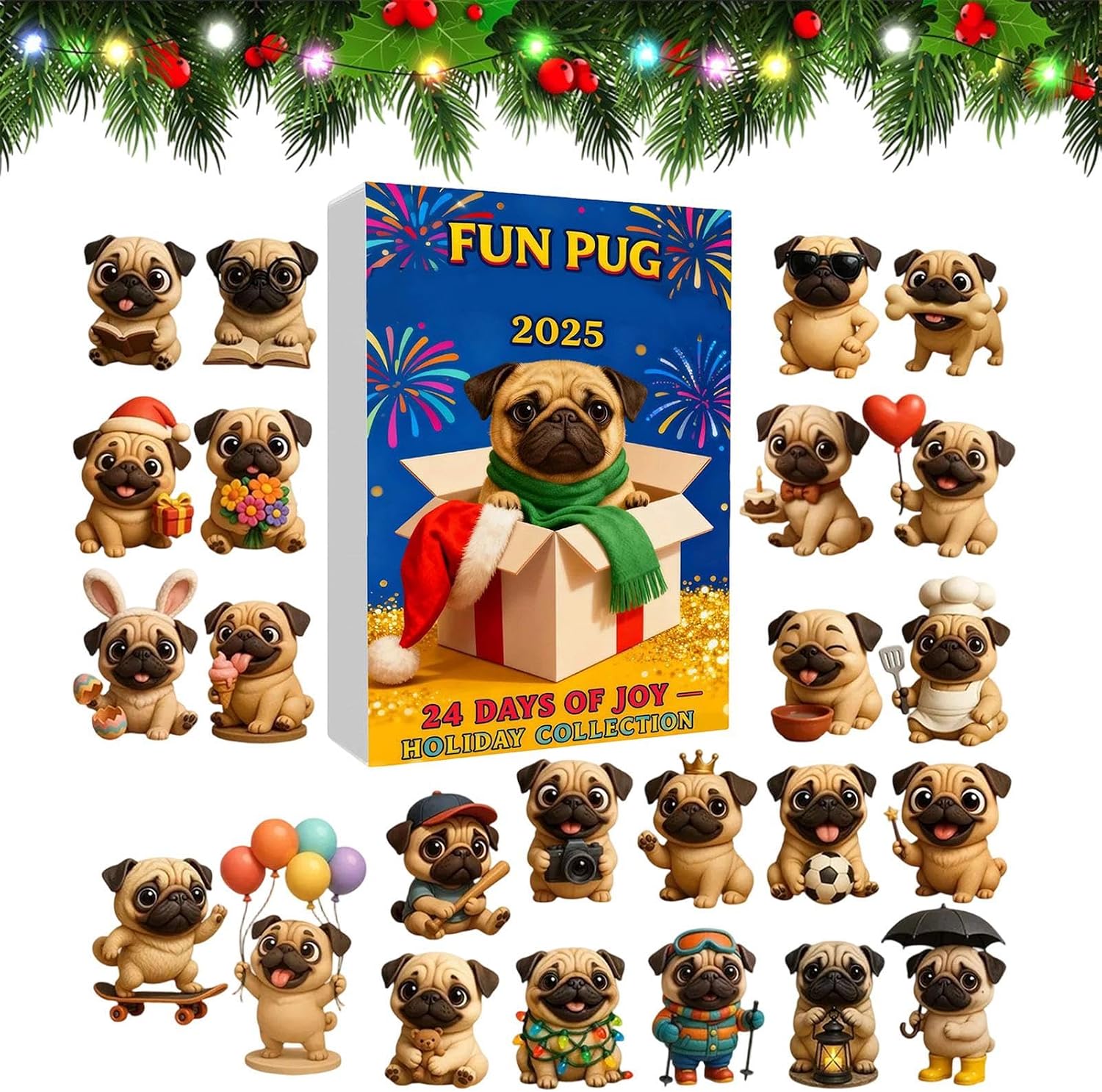 2d-adventskalender-anhänger In Hundeform Aus Acryl 24-tägiger Adventskalender Für Mädchen, Jungen Und Kleinkinder