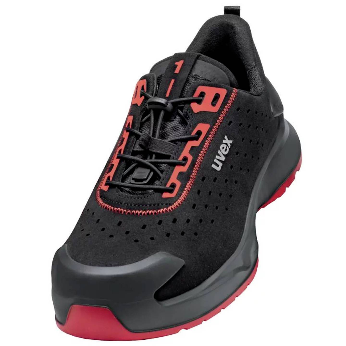 [gebraucht] B-ware Uvex Sicherheitshalbschuh S1pl 6802245 Schwarz Rot Größe 45 Handwerkschuhe