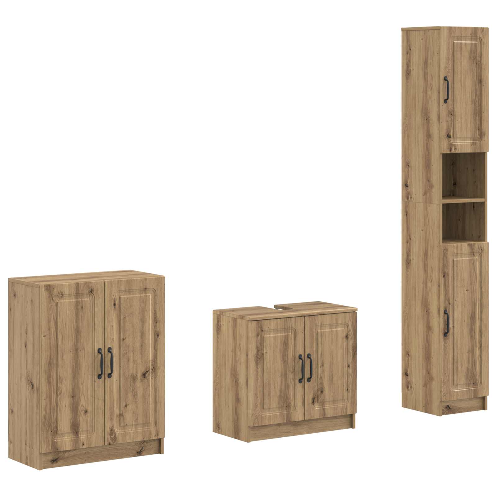 Vidaxl 3 Piece Bathroom Cabinet Set Utrecht Artisan Oak